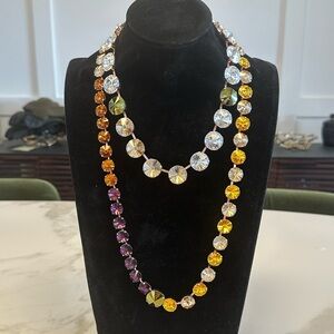 REBEKAH PRICE - Sparkling Two Strand Multicolor Multisize Crystal Necklace